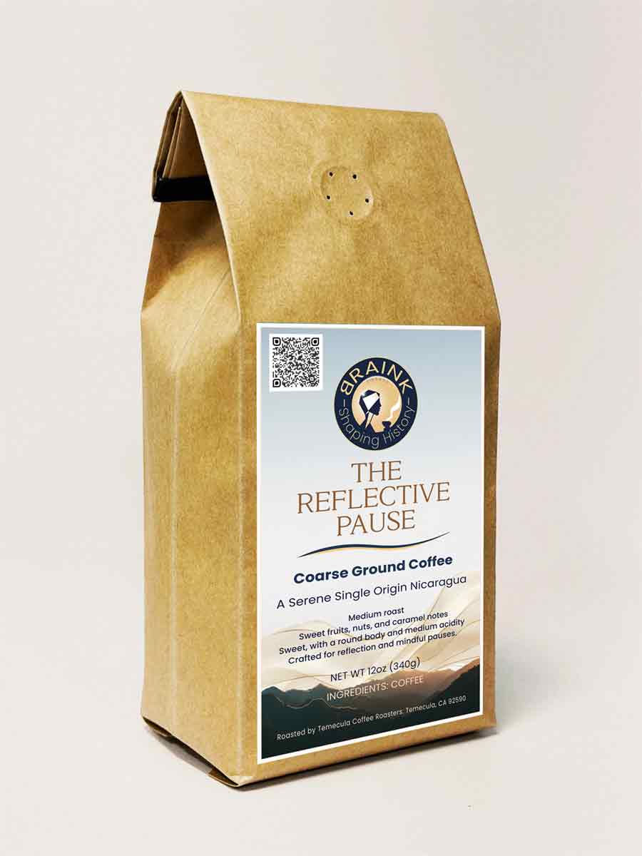 Braink brand specialty coffee package called The Reflective Pause