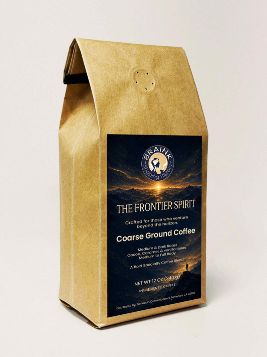 Braink brand single origin specialty coffee package called The Frontier Spirit